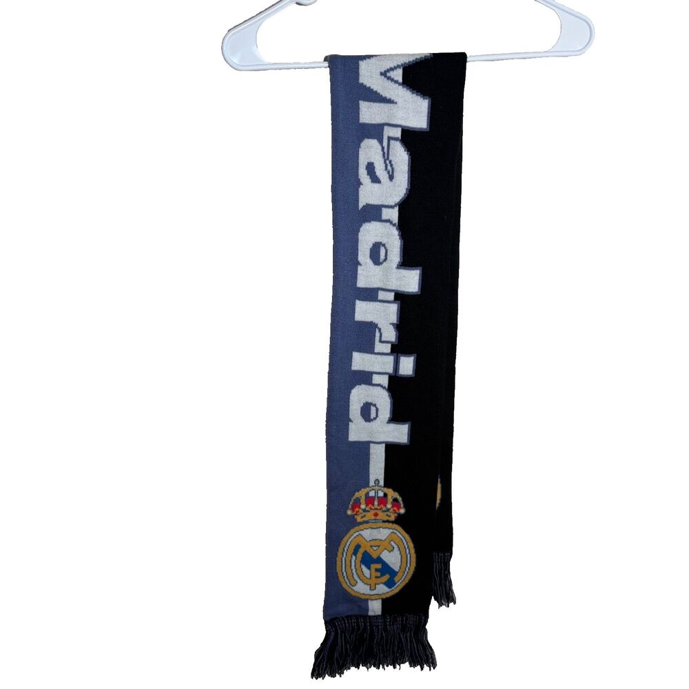 Real Madrid Scarf Black Blue Soccer Football Acrylic
